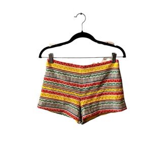 Alice Olivia Sherri Embroidered High Rise Tapestry Shorts size 2 maximalist